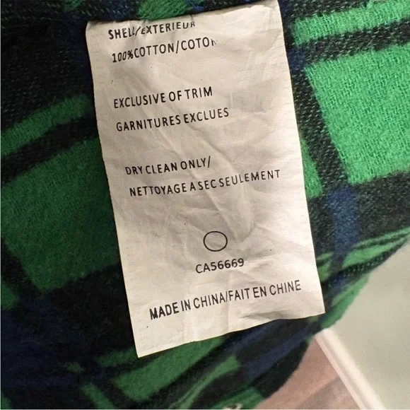 Moose Knuckles Green and Blue Plaid Women's Button Down Shirt - Picture 12 of 12